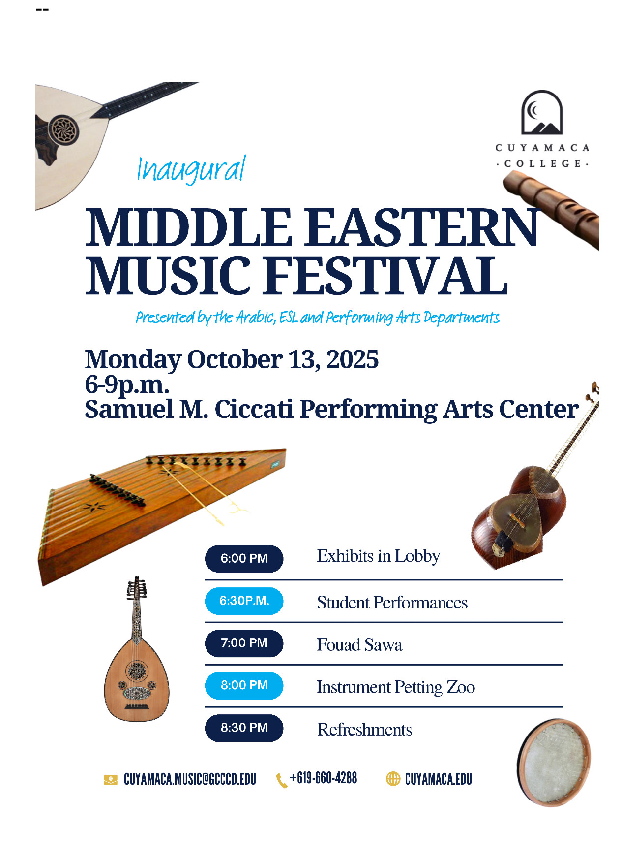 Inaugural Middle Eastern Music Festival flyer